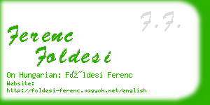 ferenc foldesi business card